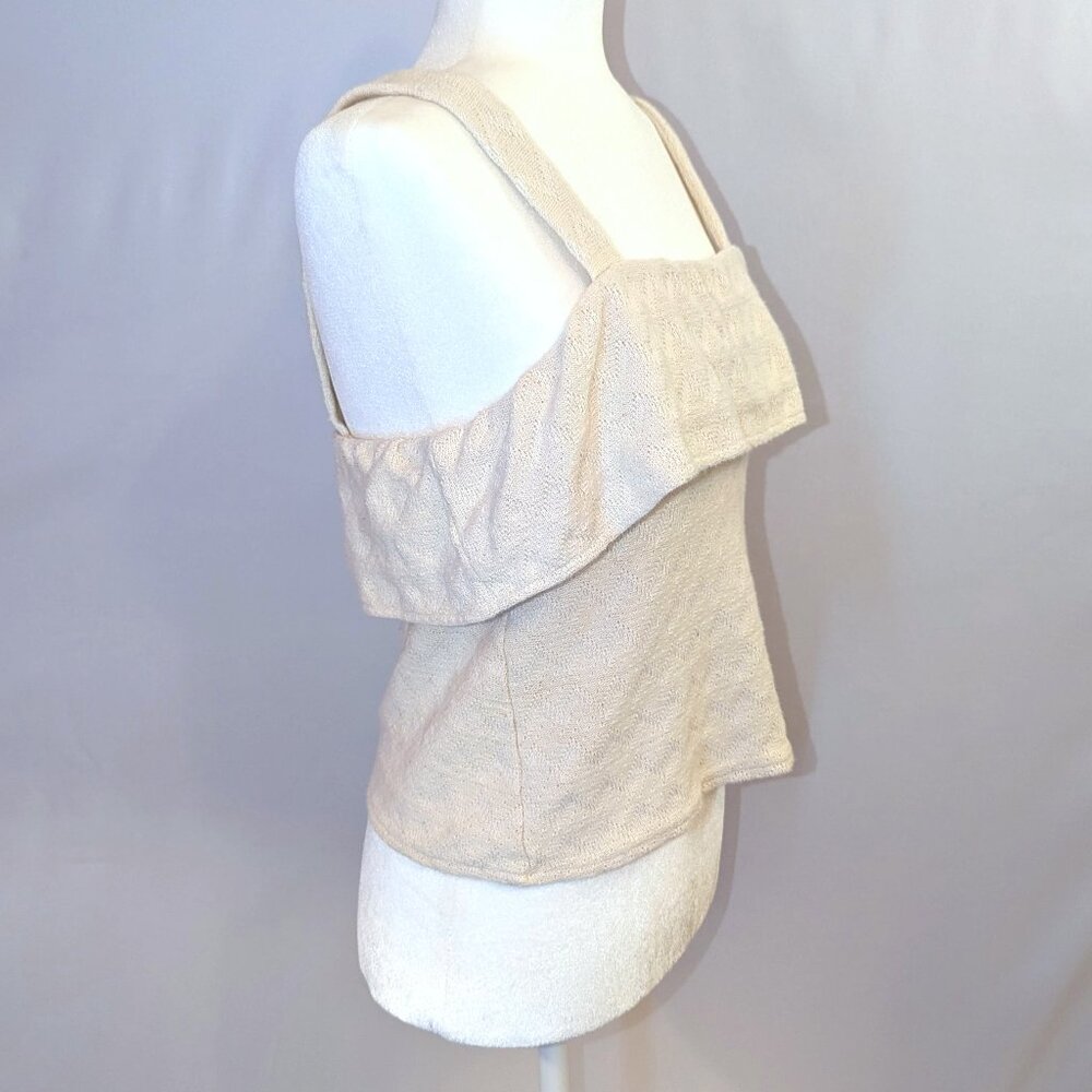Madewell | Crochet Ruffle Cotton Tank Top in Cream | Size Small - Picture 3 of 11